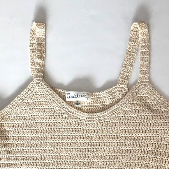 Cloud Chaser Tank Top Knit Fringe Boho Style Crochet - Picture 5 of 7